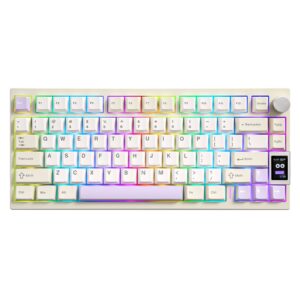 YUNZII AL80 75% Aluminum LCD Mechanical Keyboard (Beige)