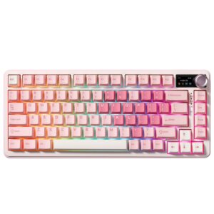YUNZII B75 PRO MAX QMK/VIA Knob TFT Screen Wireless Mechanical Keyboard (Pink Heart)